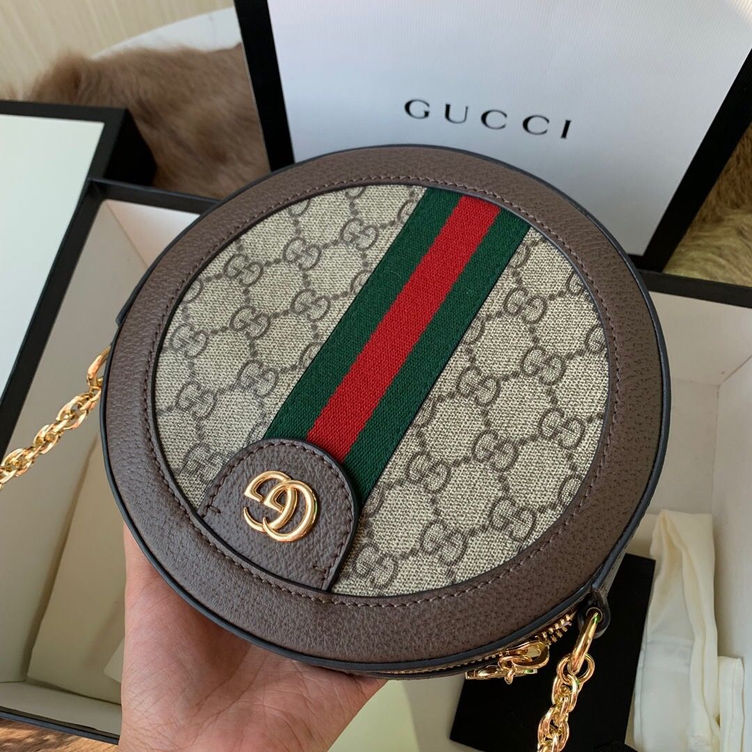 Gucci Ophidia系列圆形迷你肩背包 550618 96I3B 8745