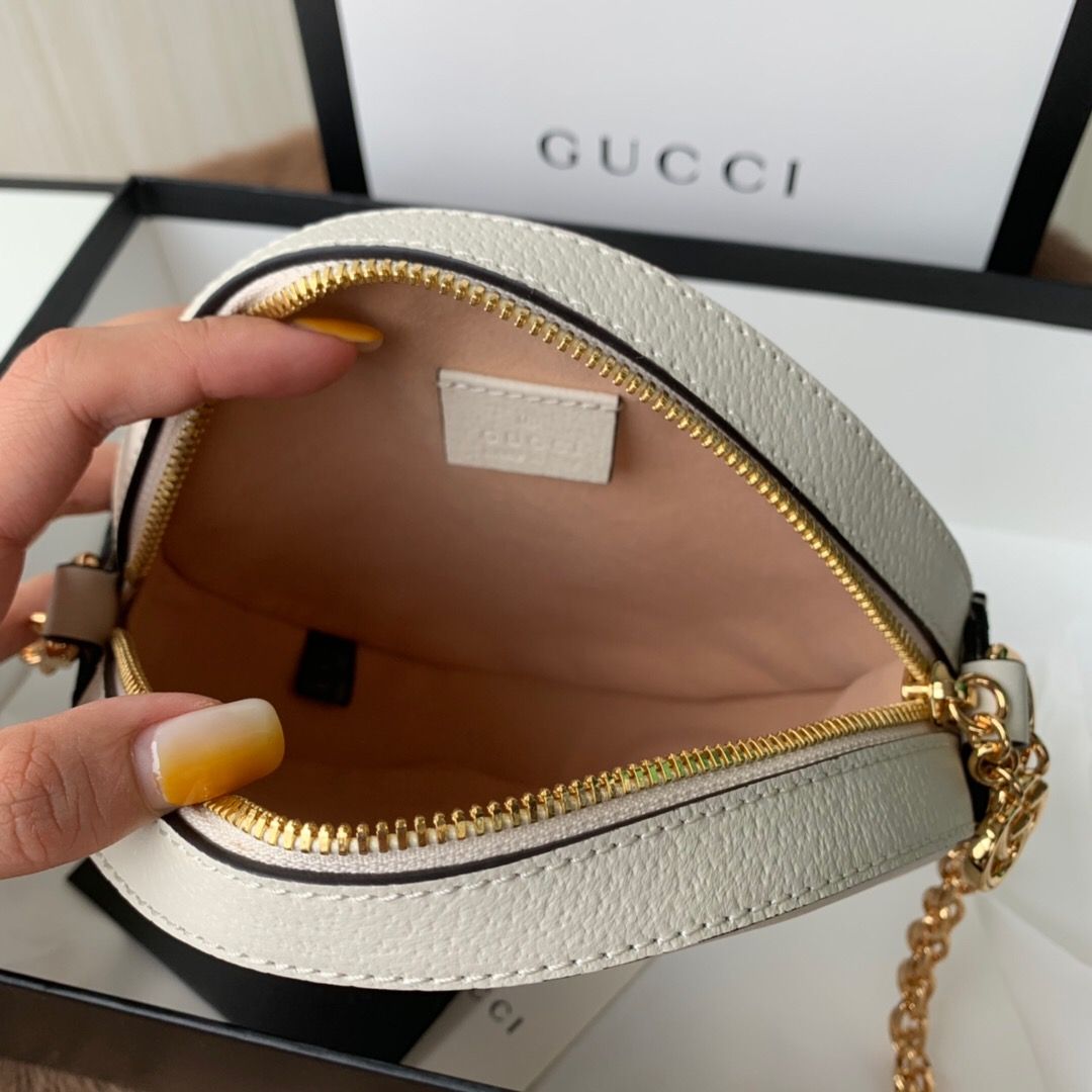 Gucci Ophidia系列圆形迷你肩背包 550618 CWG1G 8454