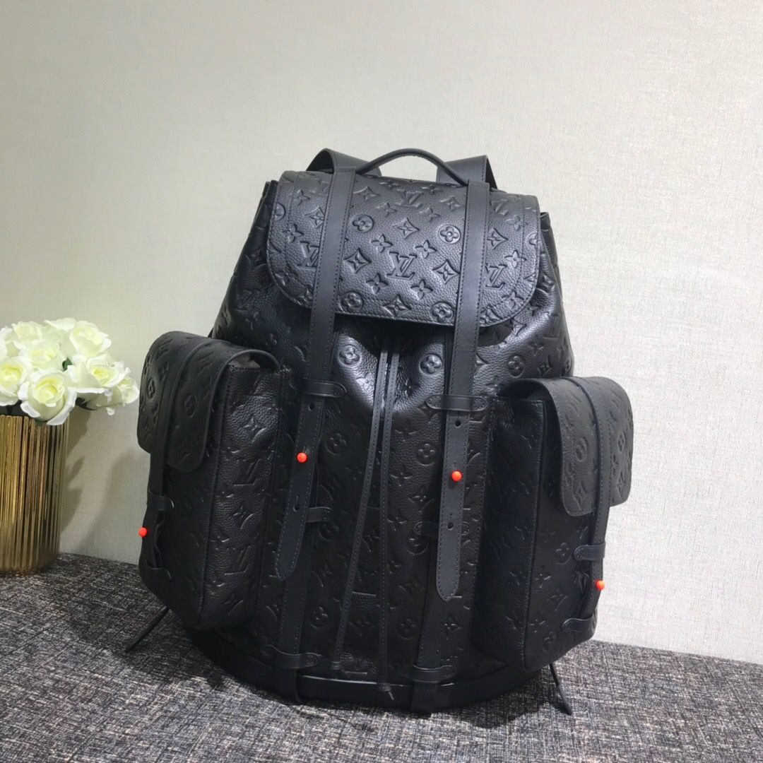 LV M53285 黑色Taurillon皮革Christopher大号双肩包