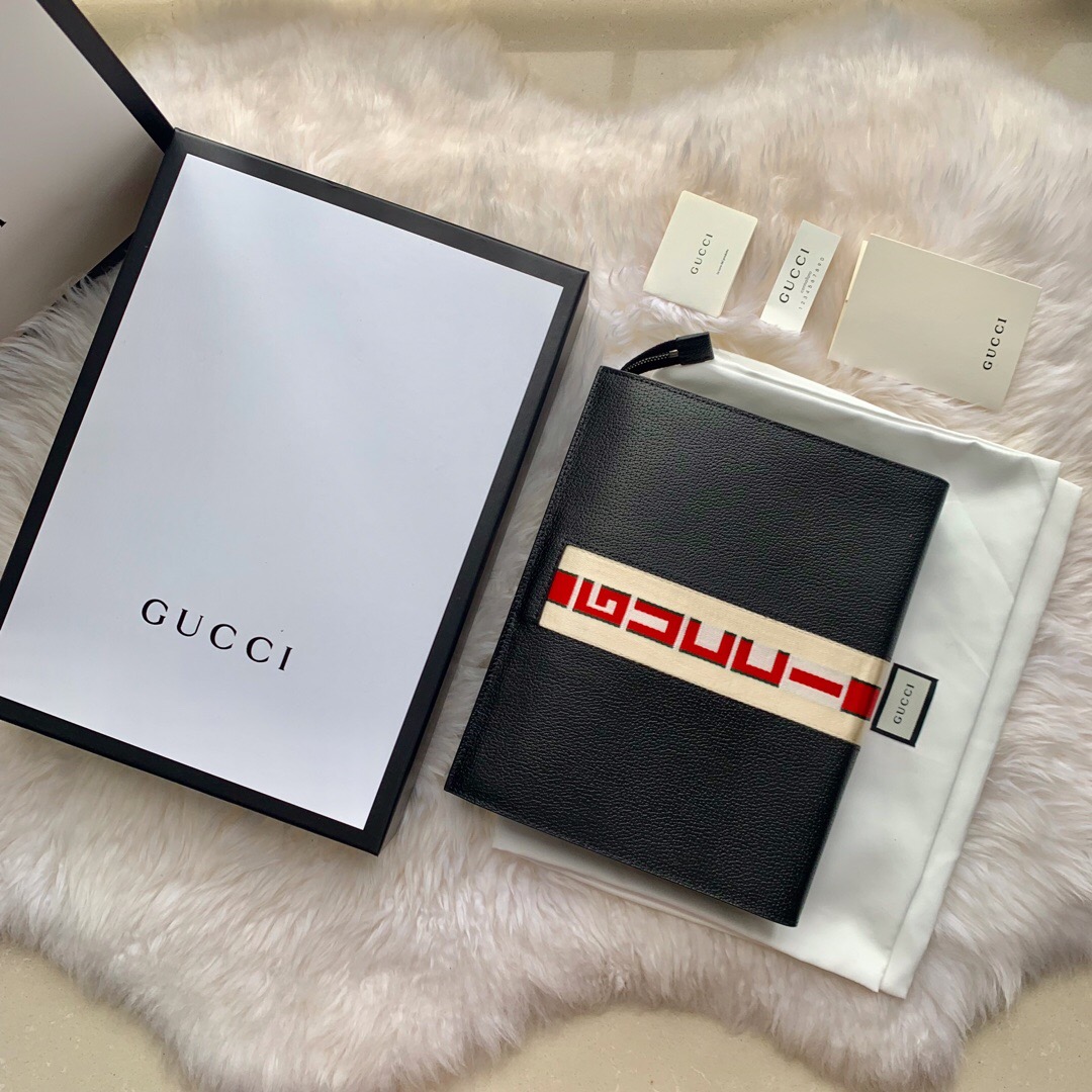 Gucci/古驰 提花条纹皮革手拿包 475316 CWGSN 1094