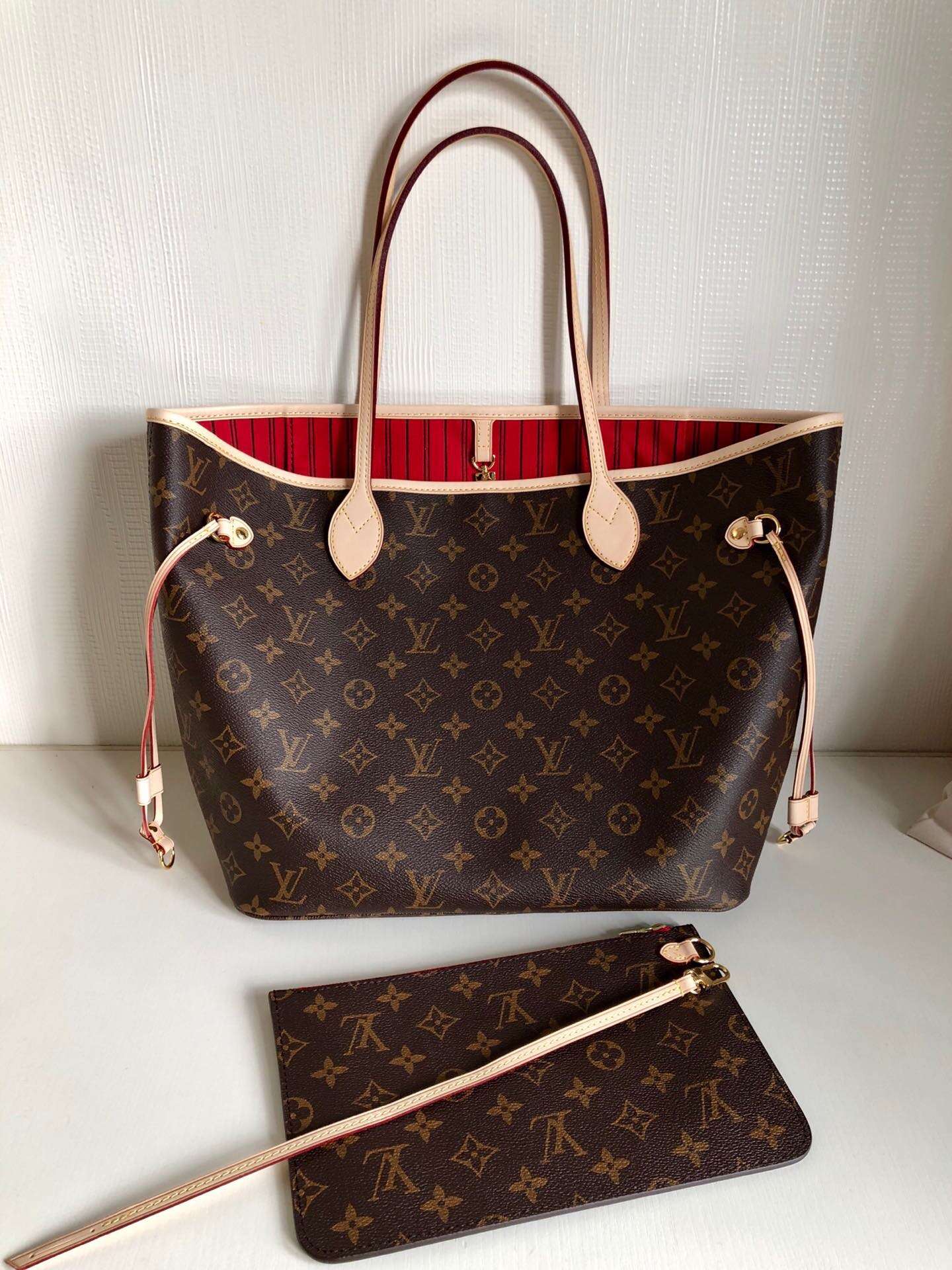 LV M41177 NEVERFULL 中号手袋老花购物袋