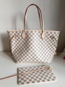 LV N41361 NEVERFULL 中号手袋棋盘白格购物袋