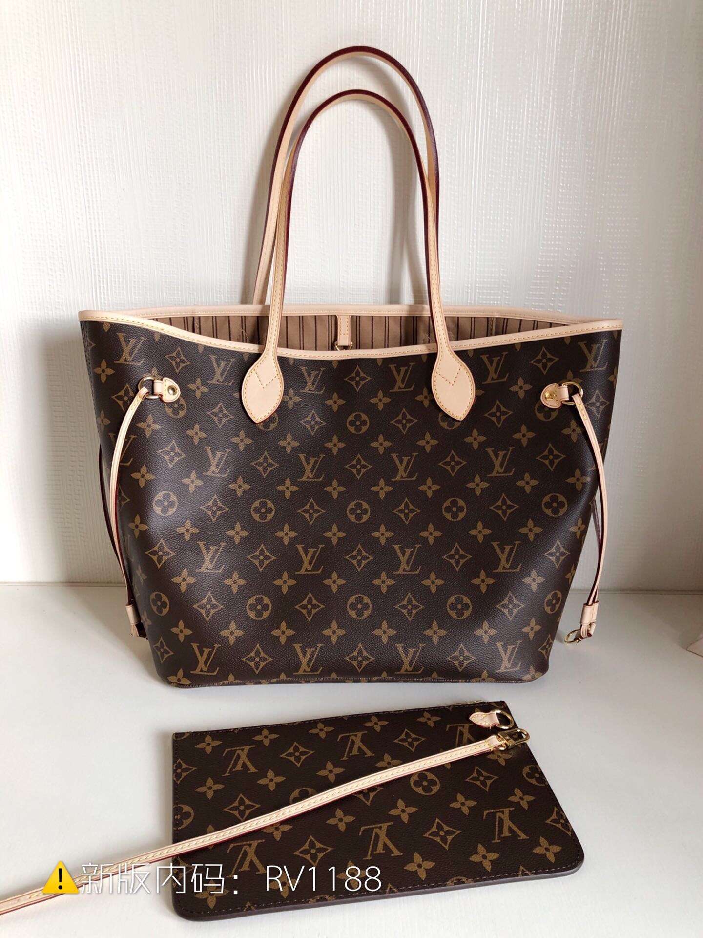 LV M40995 NEVERFULL 中号手袋老花购物袋