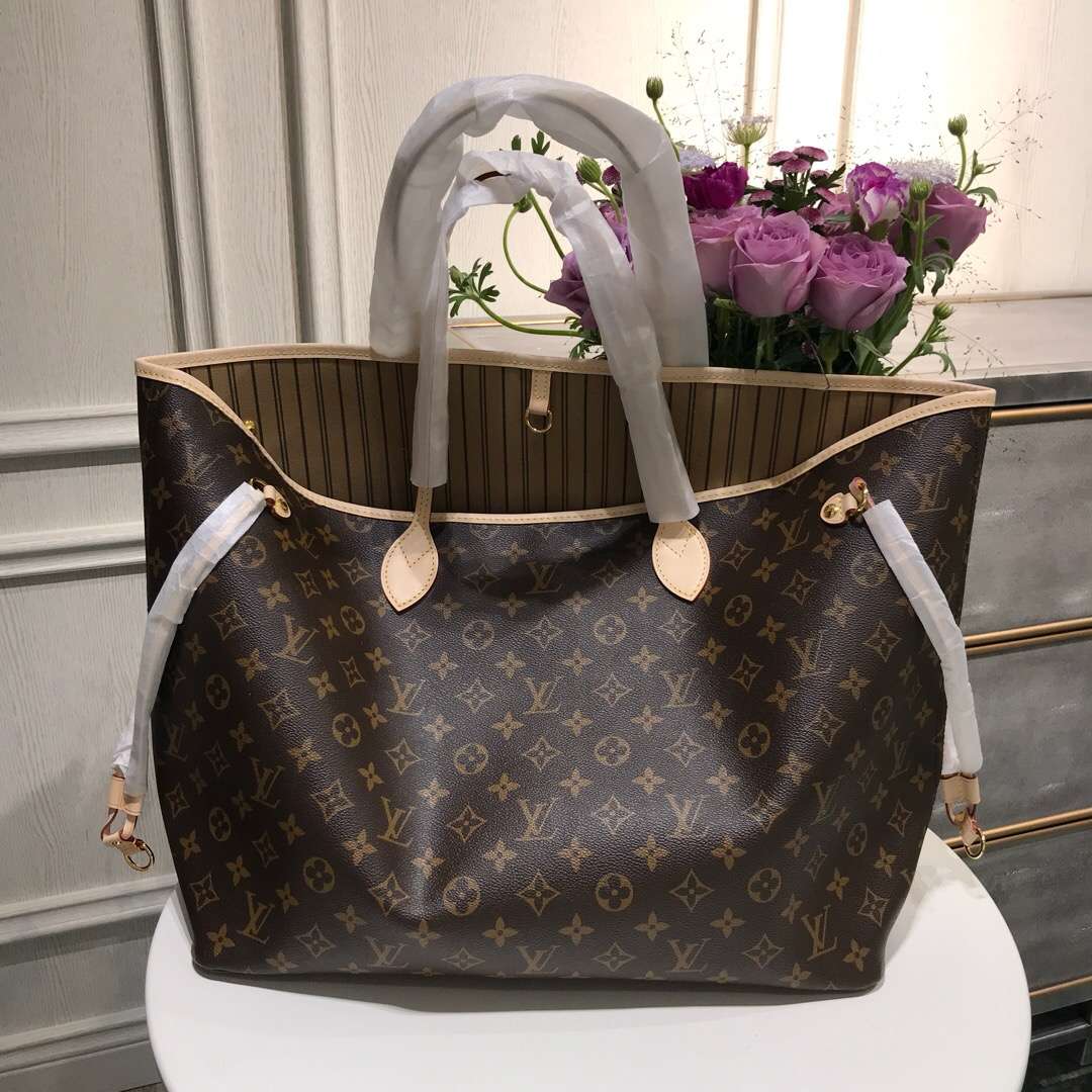 LV NEVERFULL 大号手袋购物袋 M40990 杏色内里