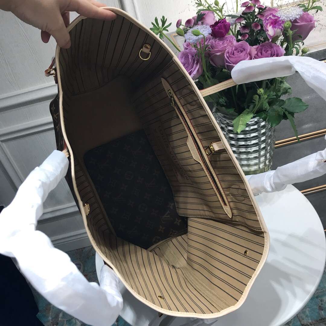 LV NEVERFULL 大号手袋购物袋 M40990 杏色内里