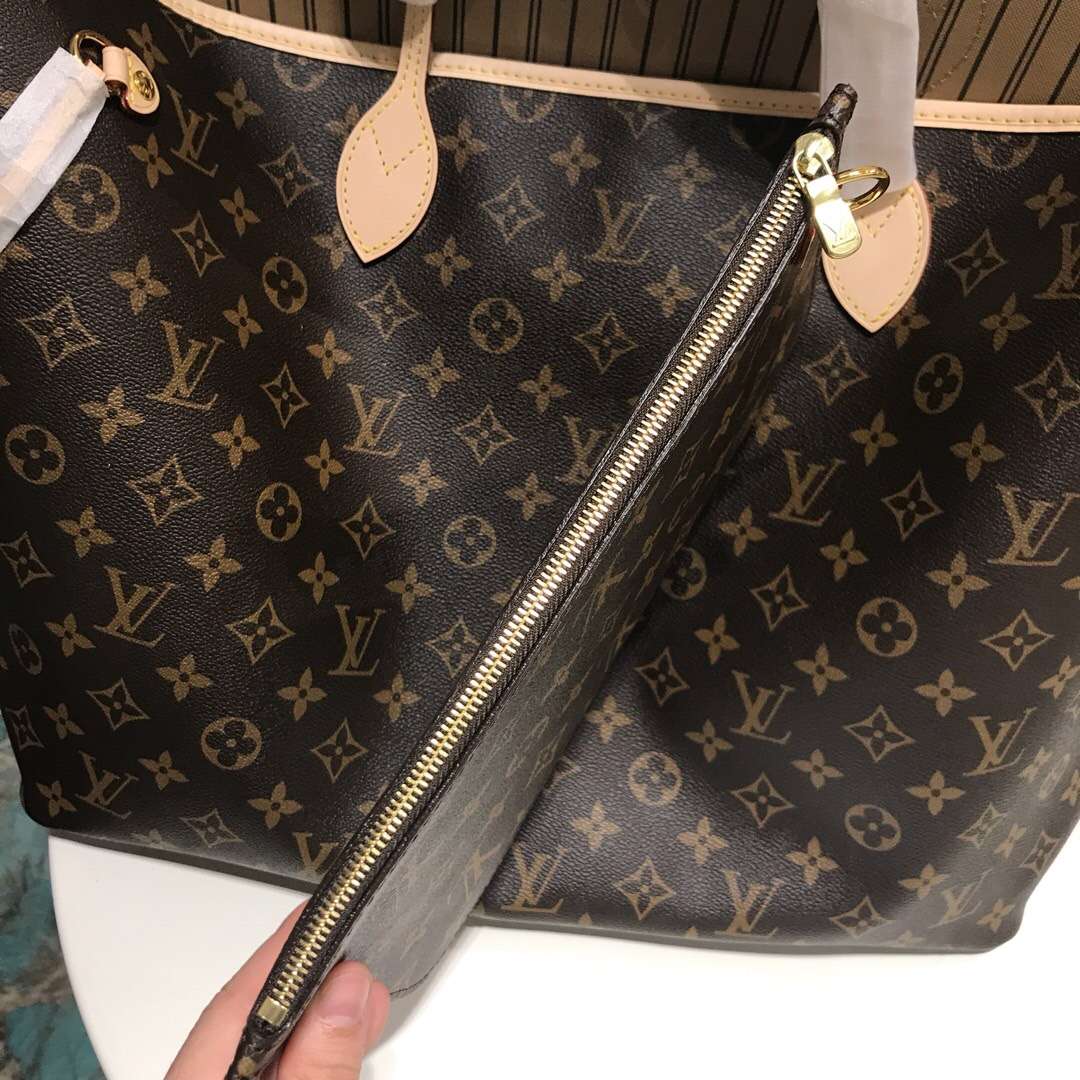 LV NEVERFULL 大号手袋购物袋 M40990 杏色内里