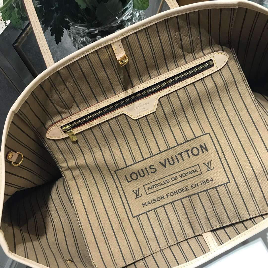 LV NEVERFULL 大号手袋购物袋 M40990 杏色内里