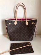 LV M41178 NEVERFULL 中号手袋购物袋玫红内里