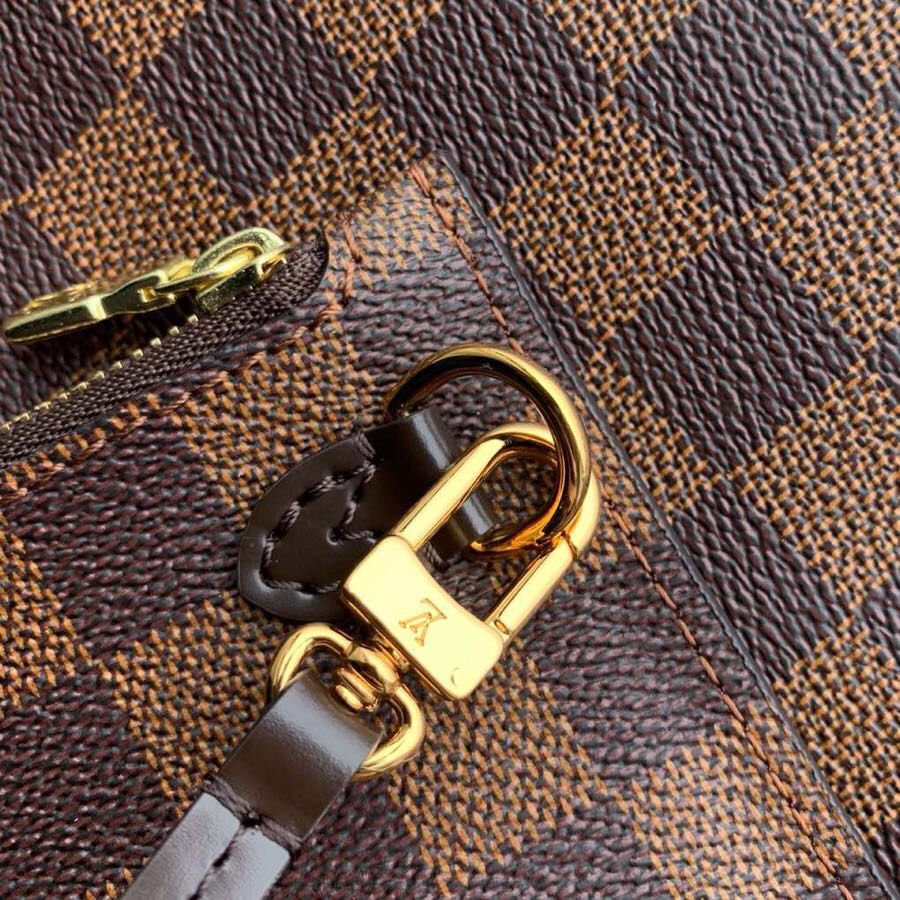 LV NEVERFULL 棋盘格大号手袋购物袋 N41357 红色内里