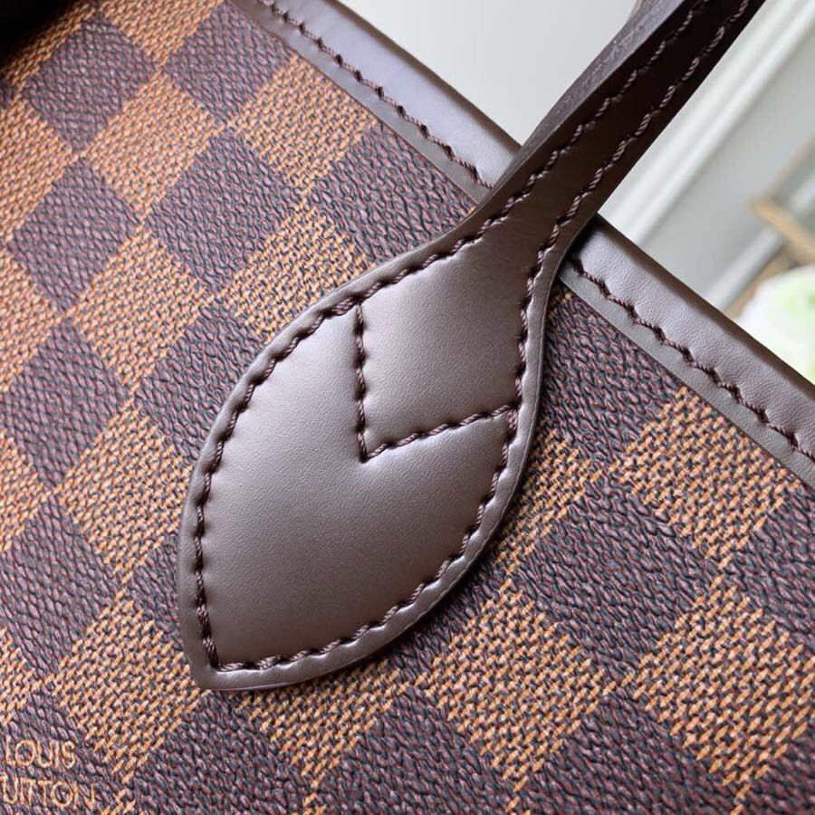 LV NEVERFULL 棋盘格大号手袋购物袋 N41357 红色内里