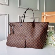 LV N41357 NEVERFULL 棋盘格大号手袋购物袋红色内里