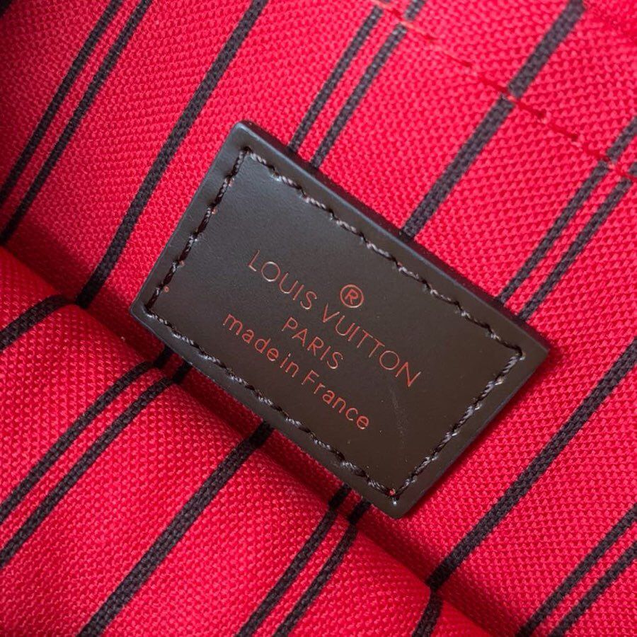 LV NEVERFULL 棋盘格大号手袋购物袋 N41357 红色内里