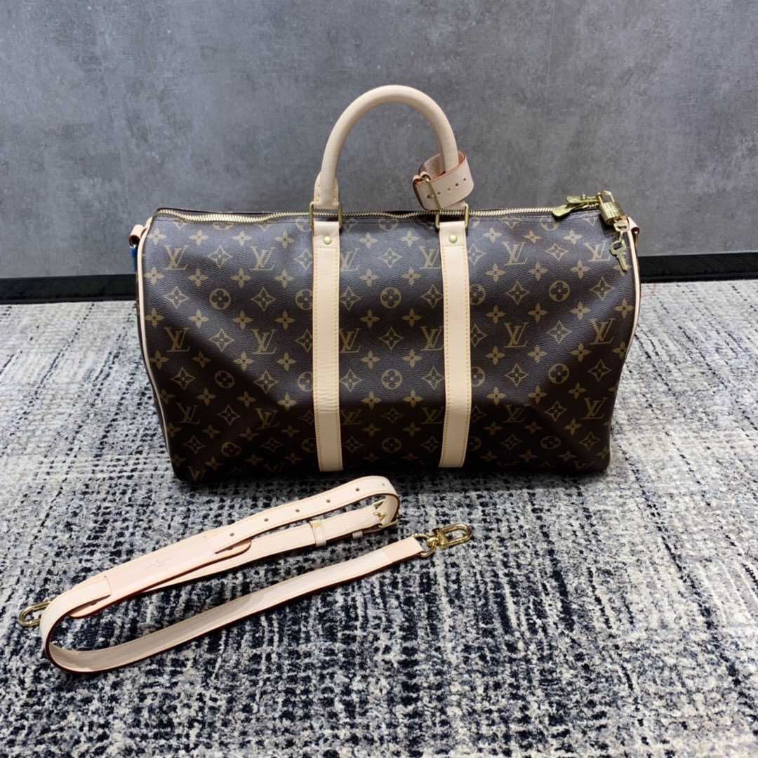 LV M41418 老花KEEPALL 45 旅行袋(配肩带)