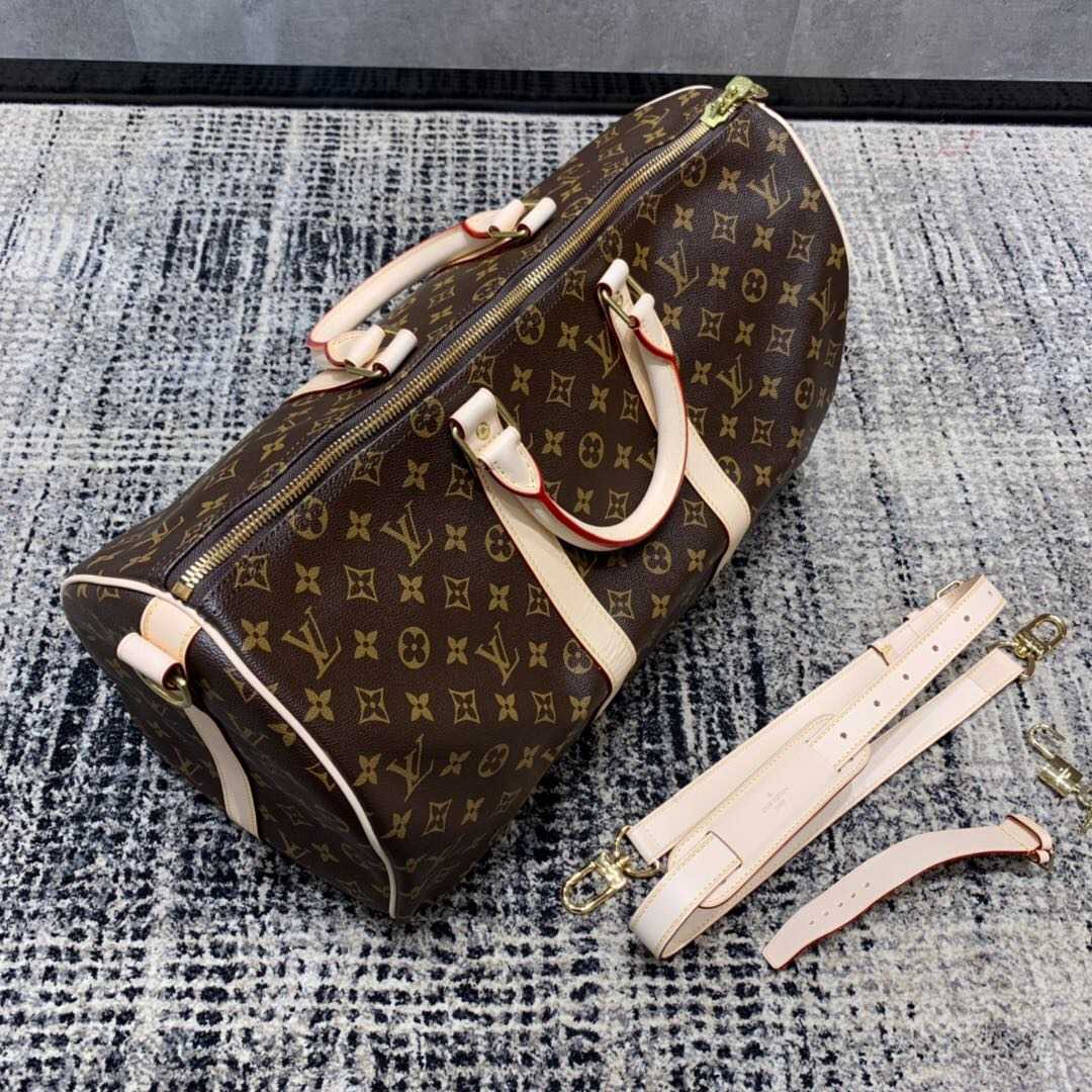 LV M41418 老花KEEPALL 45 旅行袋(配肩带)
