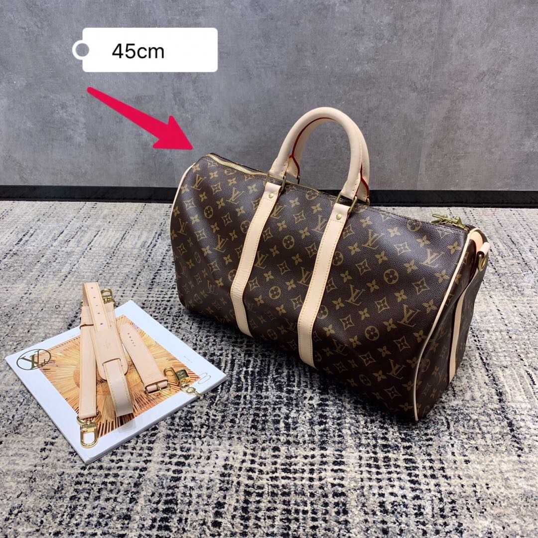 LV M41418 老花KEEPALL 45 旅行袋(配肩带)