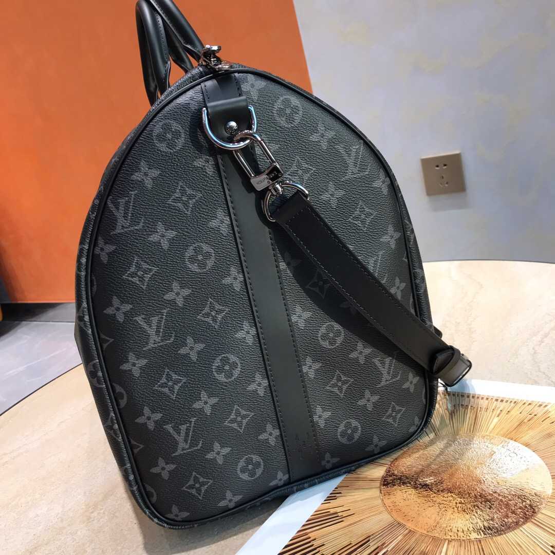 LV M40605 黑灰色KEEPALL 55 旅行袋(配肩带)