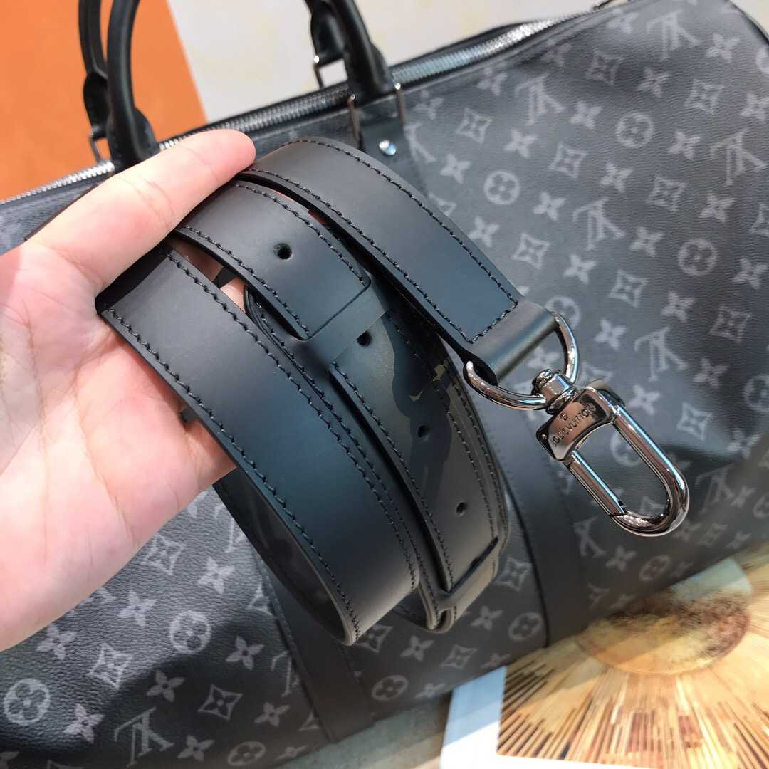 LV M40605 黑灰色KEEPALL 55 旅行袋(配肩带)