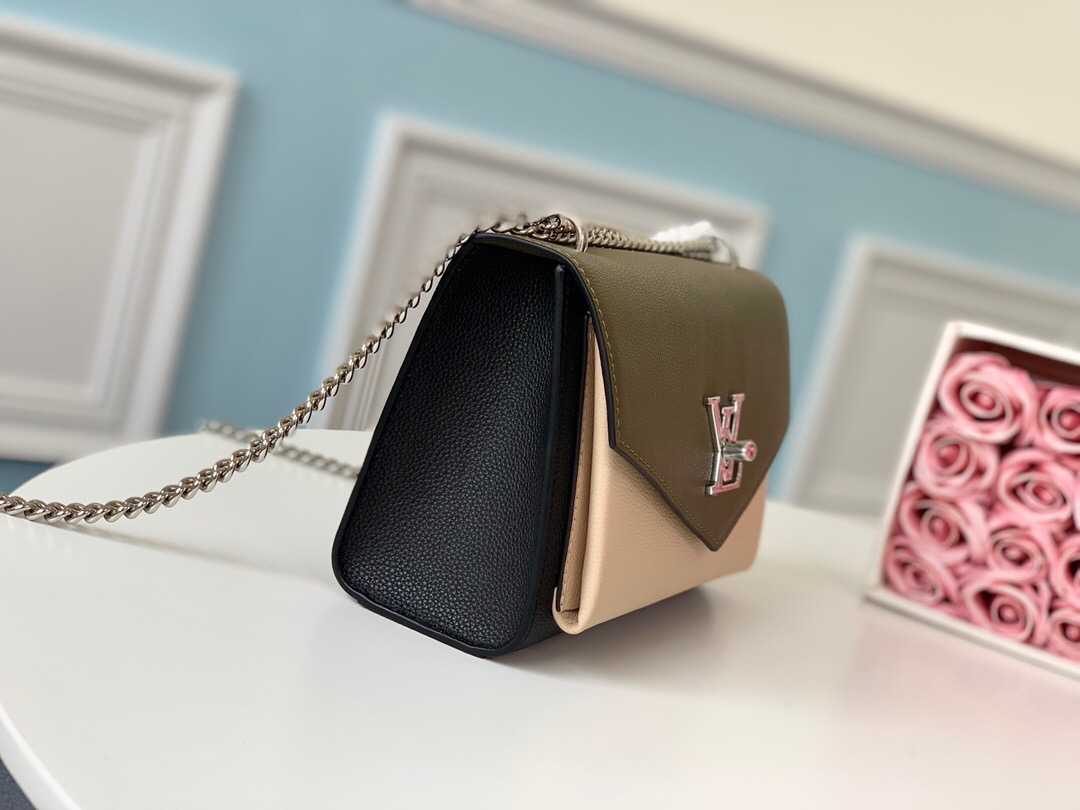 LV M55522 Mylockme BB 手袋 牛皮拼色链条包