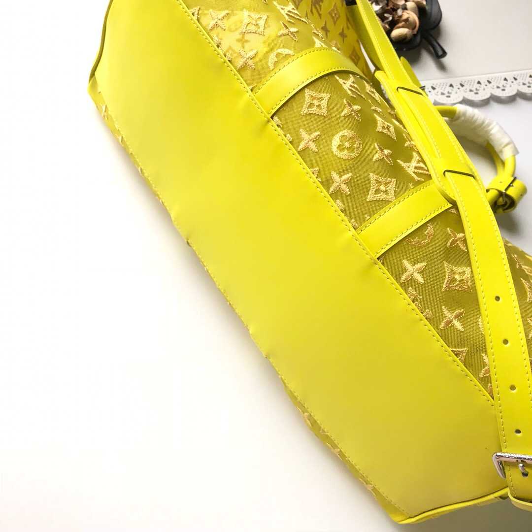 LV 柠檬黄 透明网纱蕾丝Keepall 50 旅行袋 M55380