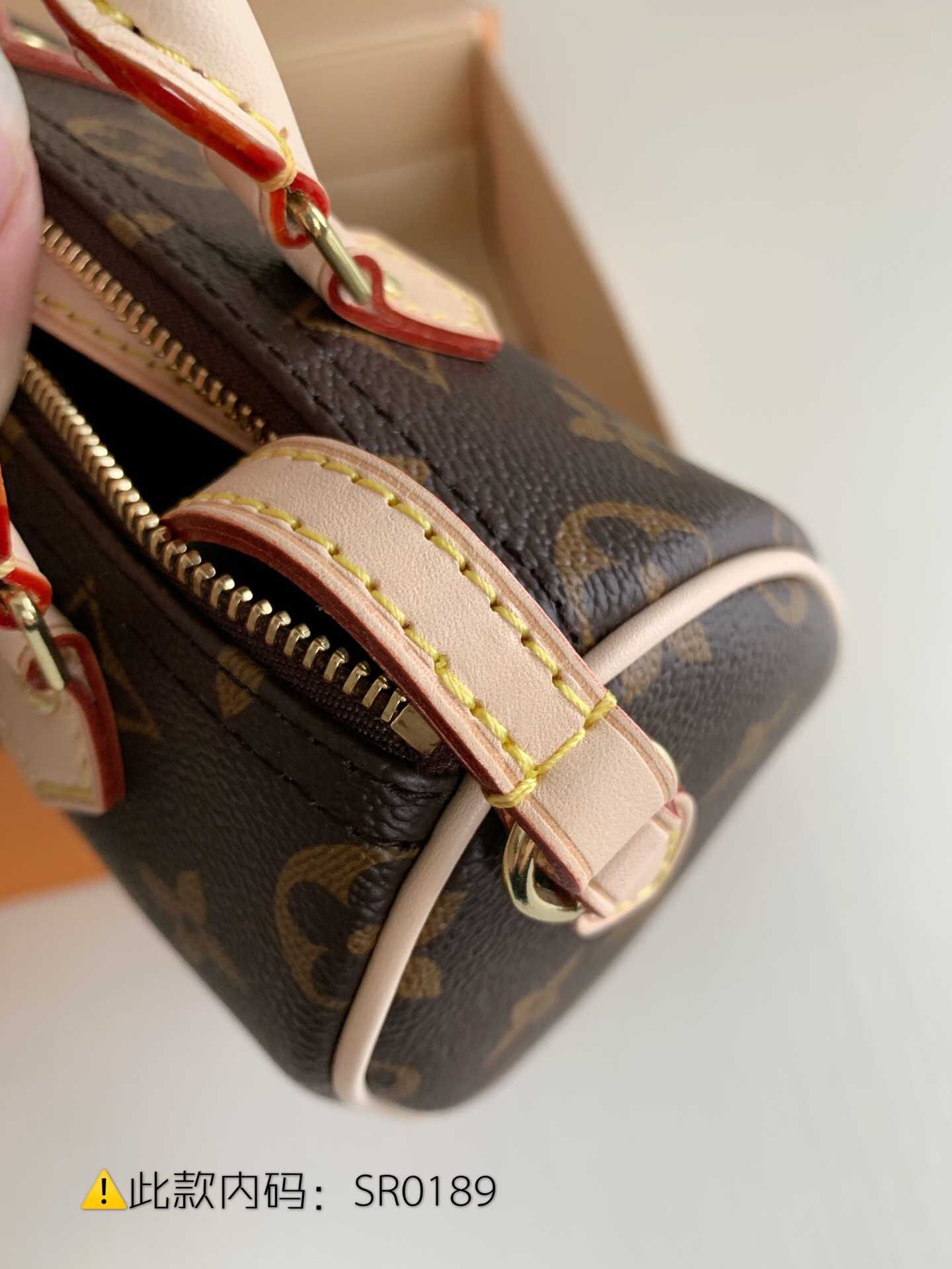 LV Monogram Nano Speedy手袋 老花色迷你枕头包 M61252