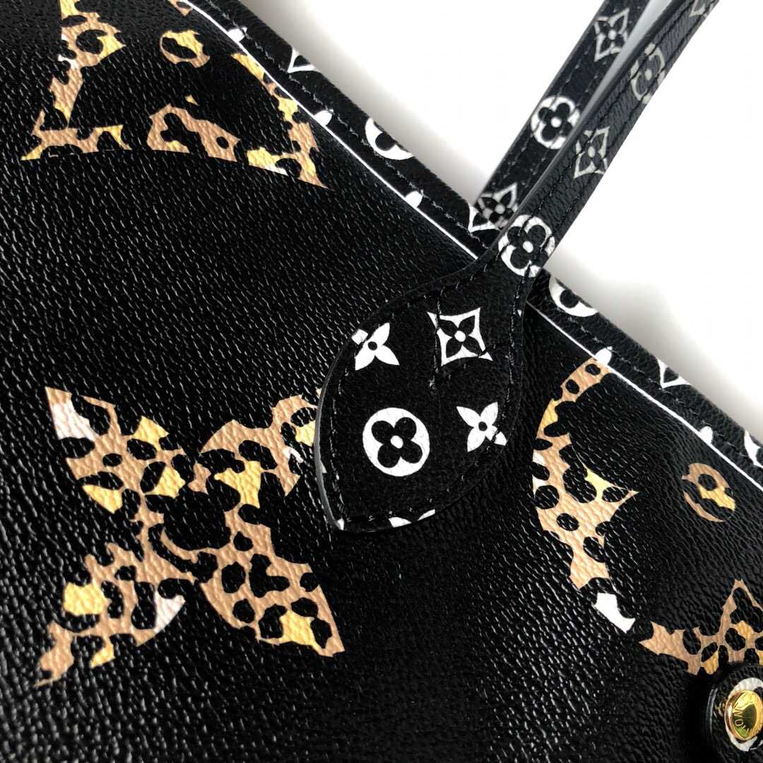LV M44676 丛林系列豹纹Neverfull中号购物袋
