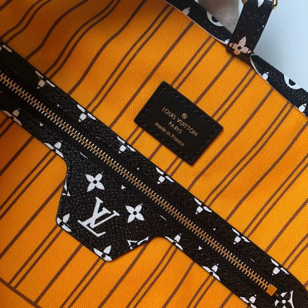 LV M44676 丛林系列豹纹Neverfull中号购物袋