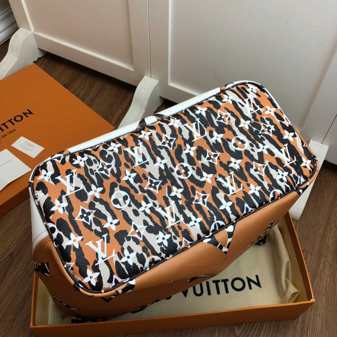 LV M44716 丛林系列豹纹新款Neverfull中号购物袋