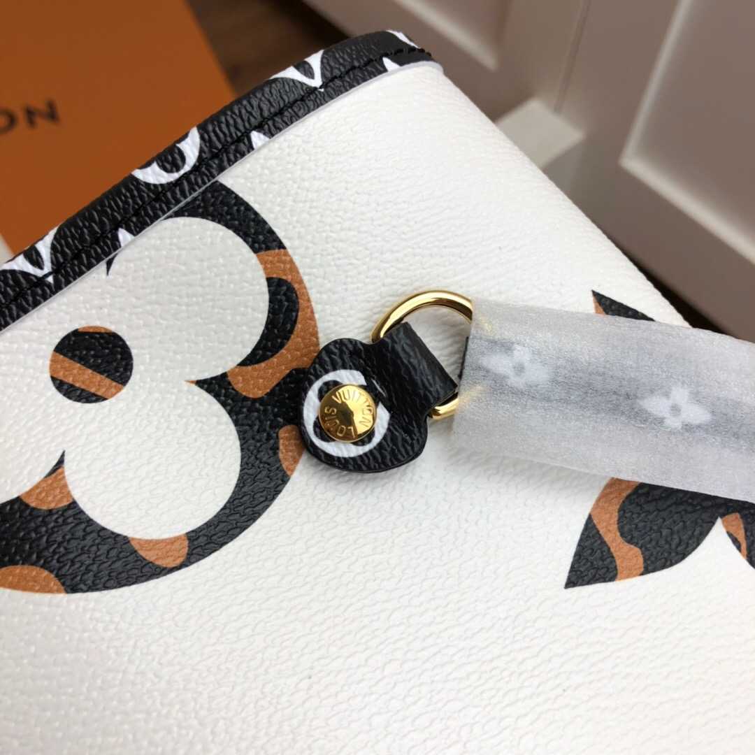 LV M44716 丛林系列豹纹新款Neverfull中号购物袋