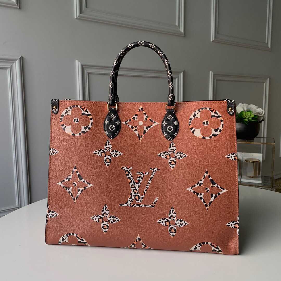 LV 2019新款ONTHEGO非洲丛林大LOGO托特包 M44674