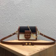 LV M55073 19新款黑白双色Mini Dauphine手袋 斜挎邮差包