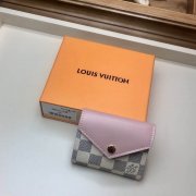 LV N60168 粉色拼白格Zoe钱夹