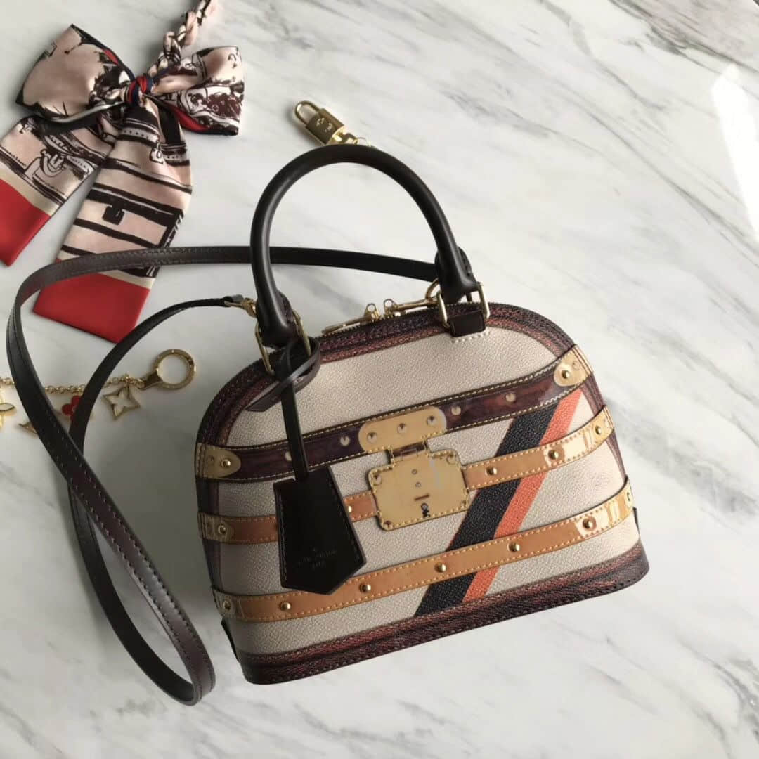 lv m52552 alma bb 鸦条纹手提单肩贝壳包女包