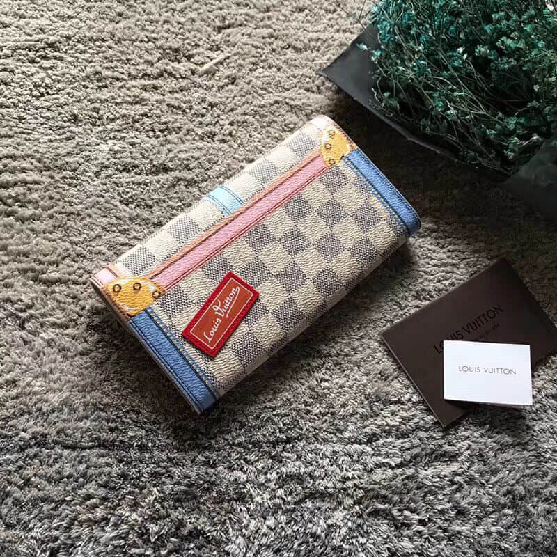 LV/路易威登 18新款 Sarah錢包 N60119 旅行箱扣帶與包角圖案