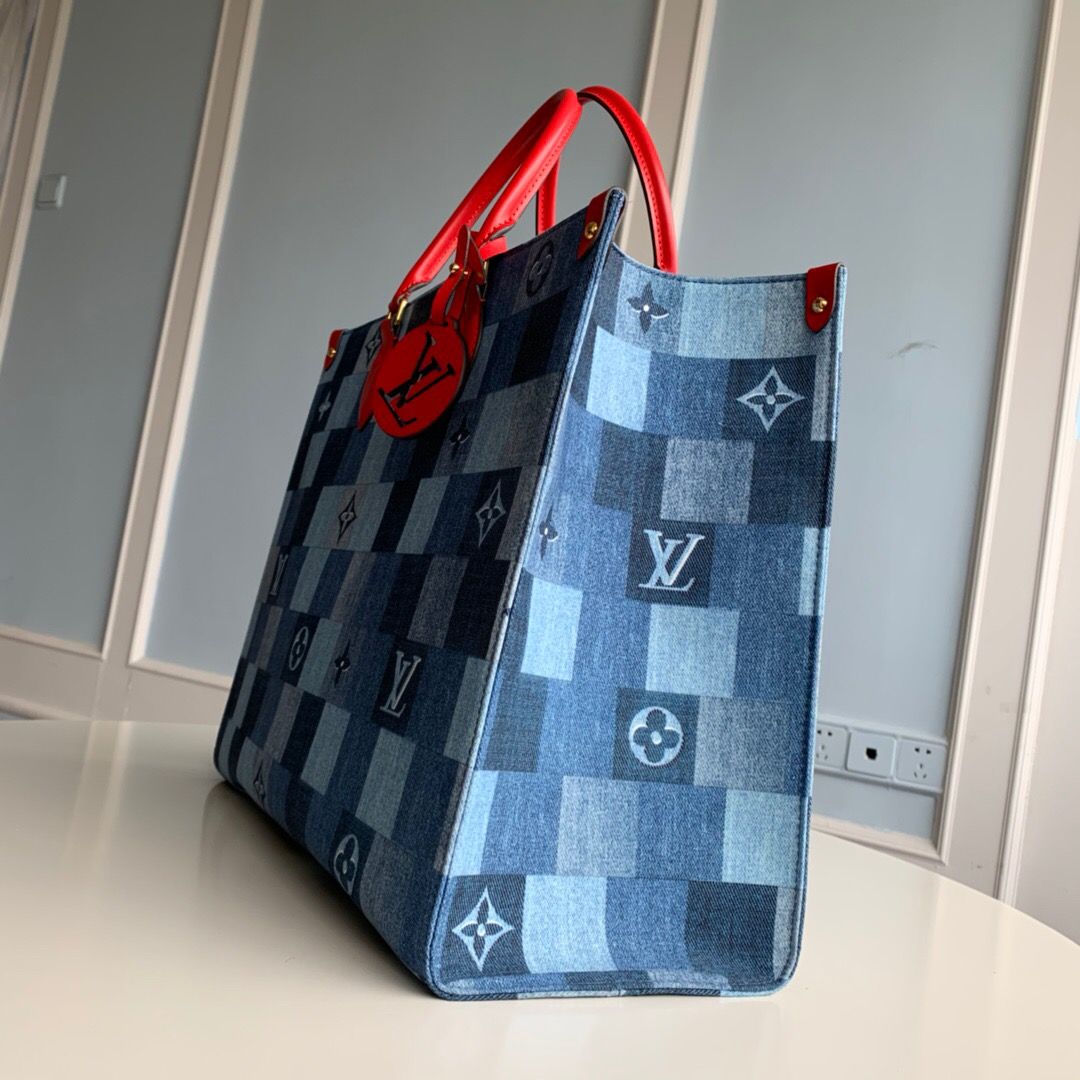 LV 托特 ONTHEGO手袋 牛仔帆布单肩手提包购物包 M44992