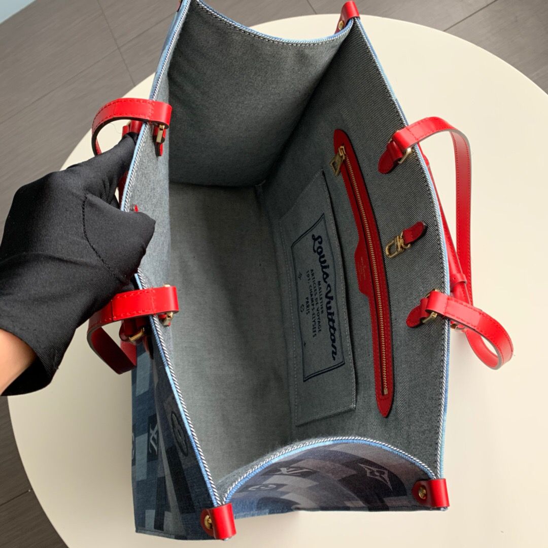 LV 托特 ONTHEGO手袋 牛仔帆布单肩手提包购物包 M44992