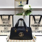 GUCCI/古驰 550130 2019新款皮革双G金色Arli系列大号手