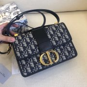 Dior 30 Montaigne Oblique 蓝色M9203提花帆布翻盖式手袋