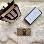Gucci/古驰 408831经典红绿织带刺绣小蜜蜂拉链钱包