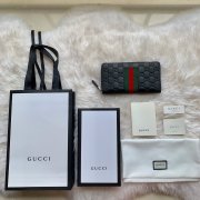 Gucci/古驰 408831 ssima 最新款双G彩虹条系列 拉链钱
