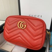 Gucci 448065 双G迷你Marmont绗缝链条古驰斜挎相机包